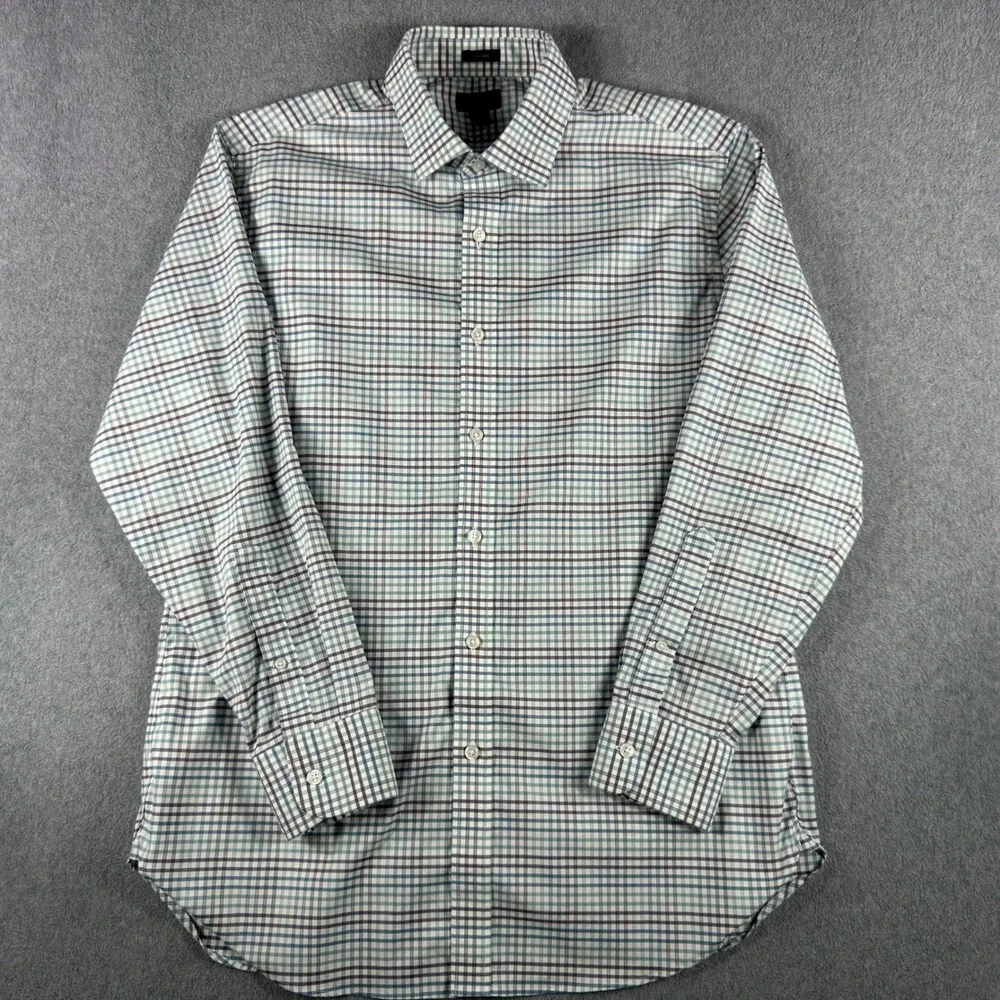 J Crew Ludlow Classic Fit Dress Shirt Mens 16 33 Check Stretch Long Sleeve